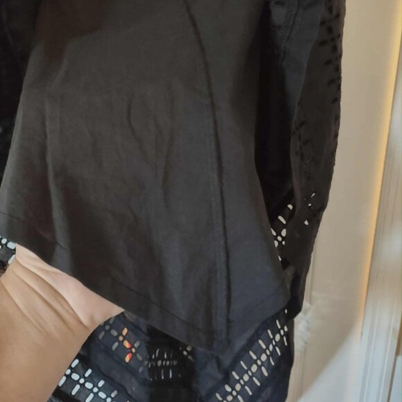 Banana Republic Black Handkerchief Style Crochet Bottom Midi Skirt - Picture 6 of 6